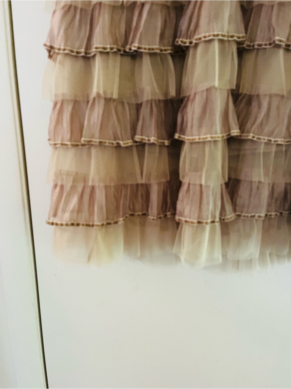 Boho Western Organza Layered Lace Chiffon Tiered Party Cocktail Maxi Skirt XL - Picture 2 of 6